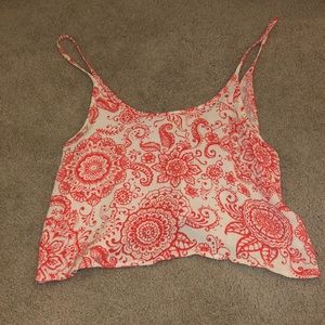 Orange flower crop top